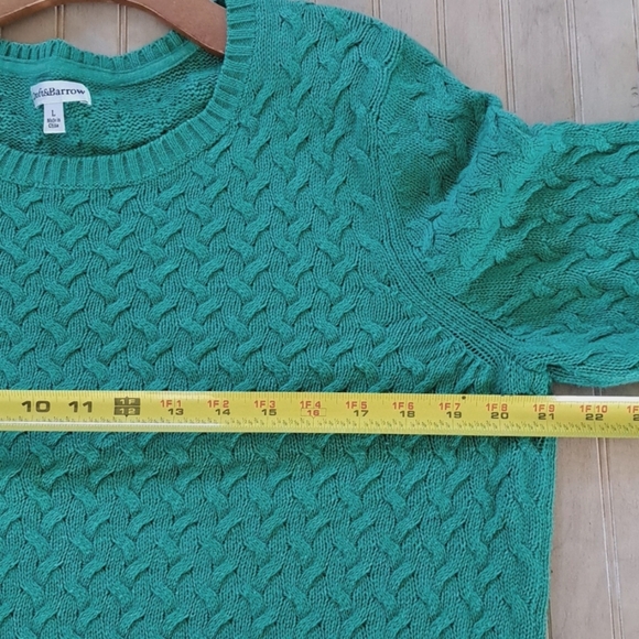 Croft & Barrow Classic Women’s Green Cable Knit Cotton Spring Sweater - Picture 7 of 8
